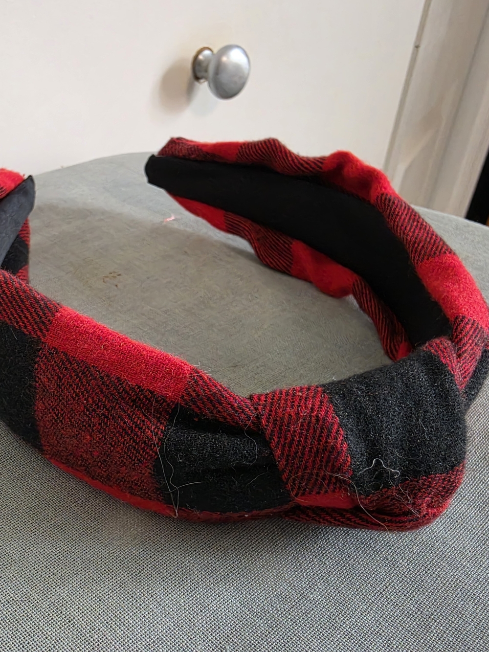 Plaid Red and Black Headband fall halloween autumn